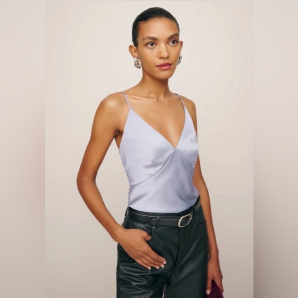 Mickey Satin Top in Lavender